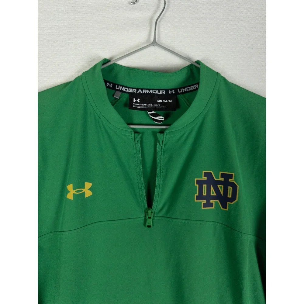 Under Armour Notre Dame Fighting Irish Quarter Zip Pullover Mens M Green Streetw